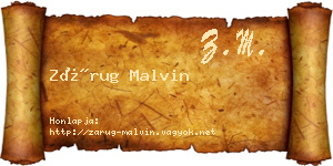 Zárug Malvin névjegykártya